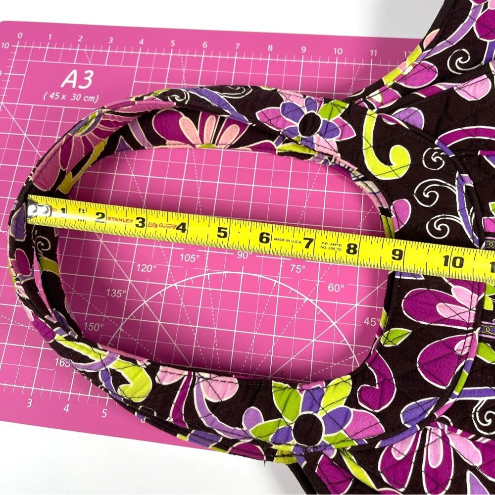 Vera Bradley Shoulder Tote Bag Purple Punch Floral Quilted Purse Pockets Retired - Picture 14 of 16